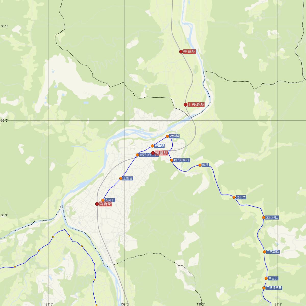 親鼻駅（秩父鉄道）周辺のバス路線図