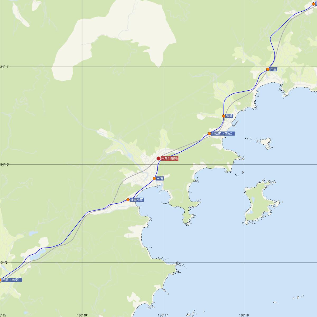 三野瀬駅（JR東海）周辺のバス路線図