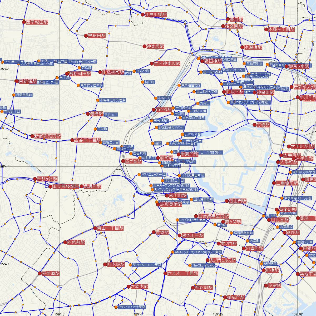 麹町駅（東京メトロ）周辺のバス路線図