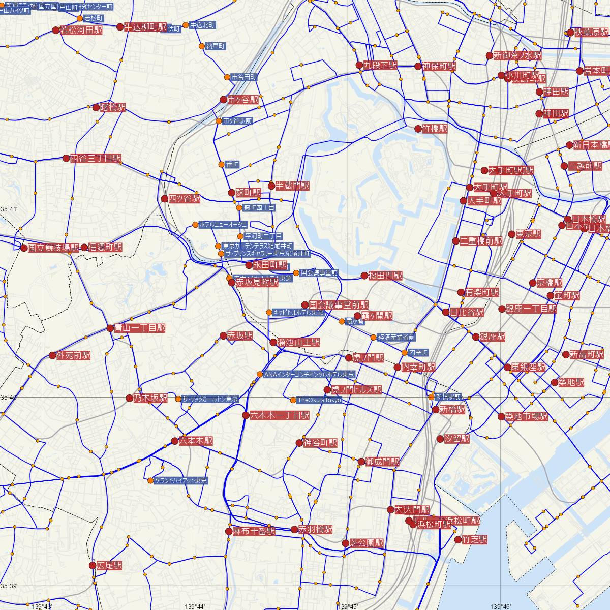 国会議事堂前駅（東京メトロ）周辺のバス路線図