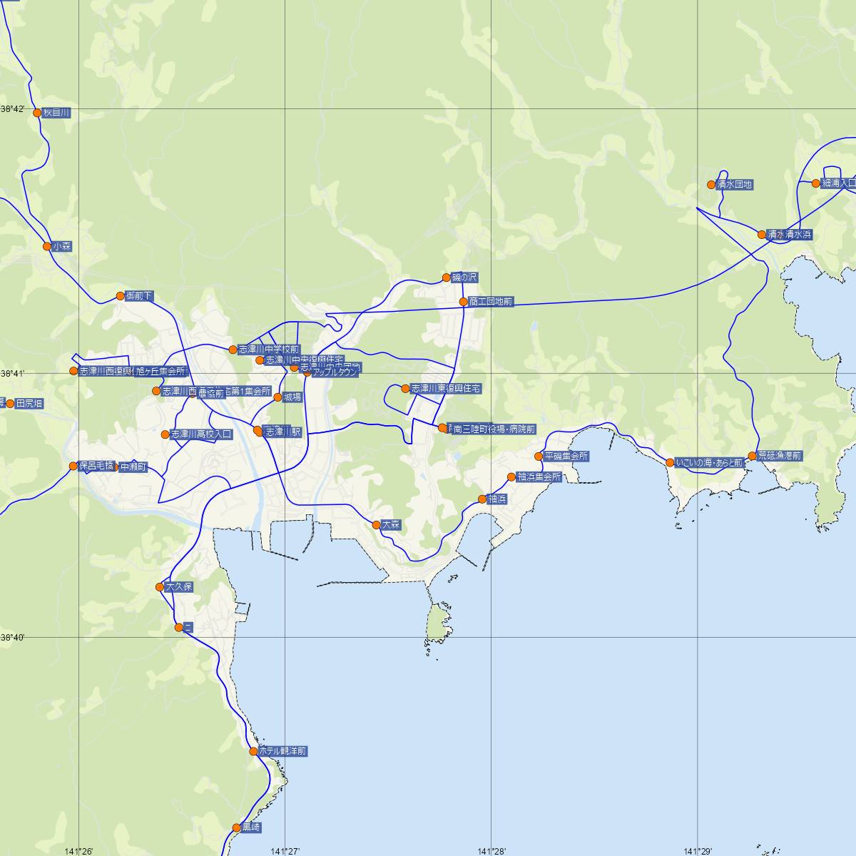 ベイサイドアリーナ駅（JR東日本）周辺のバス路線図