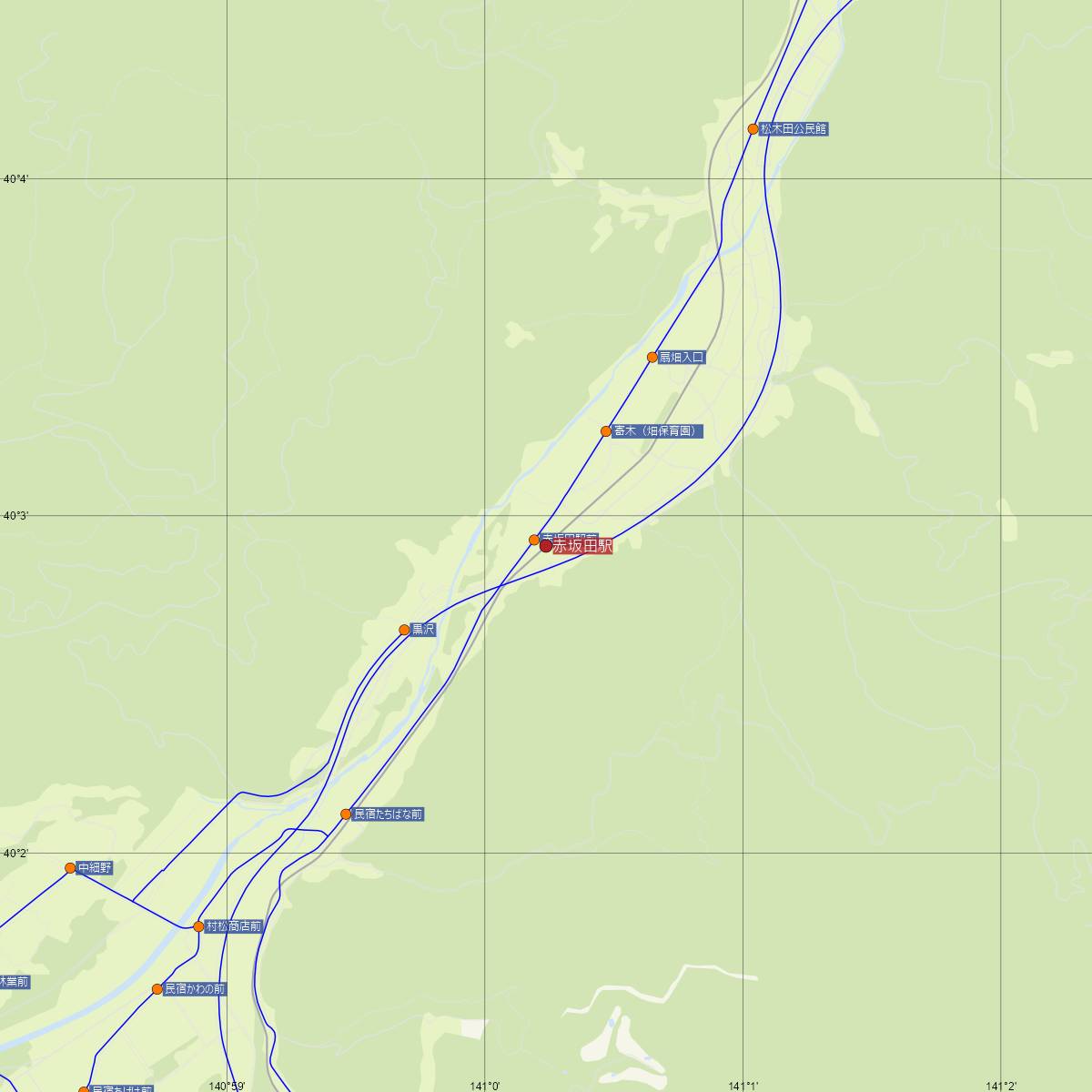 赤坂田駅（JR東日本）周辺のバス路線図