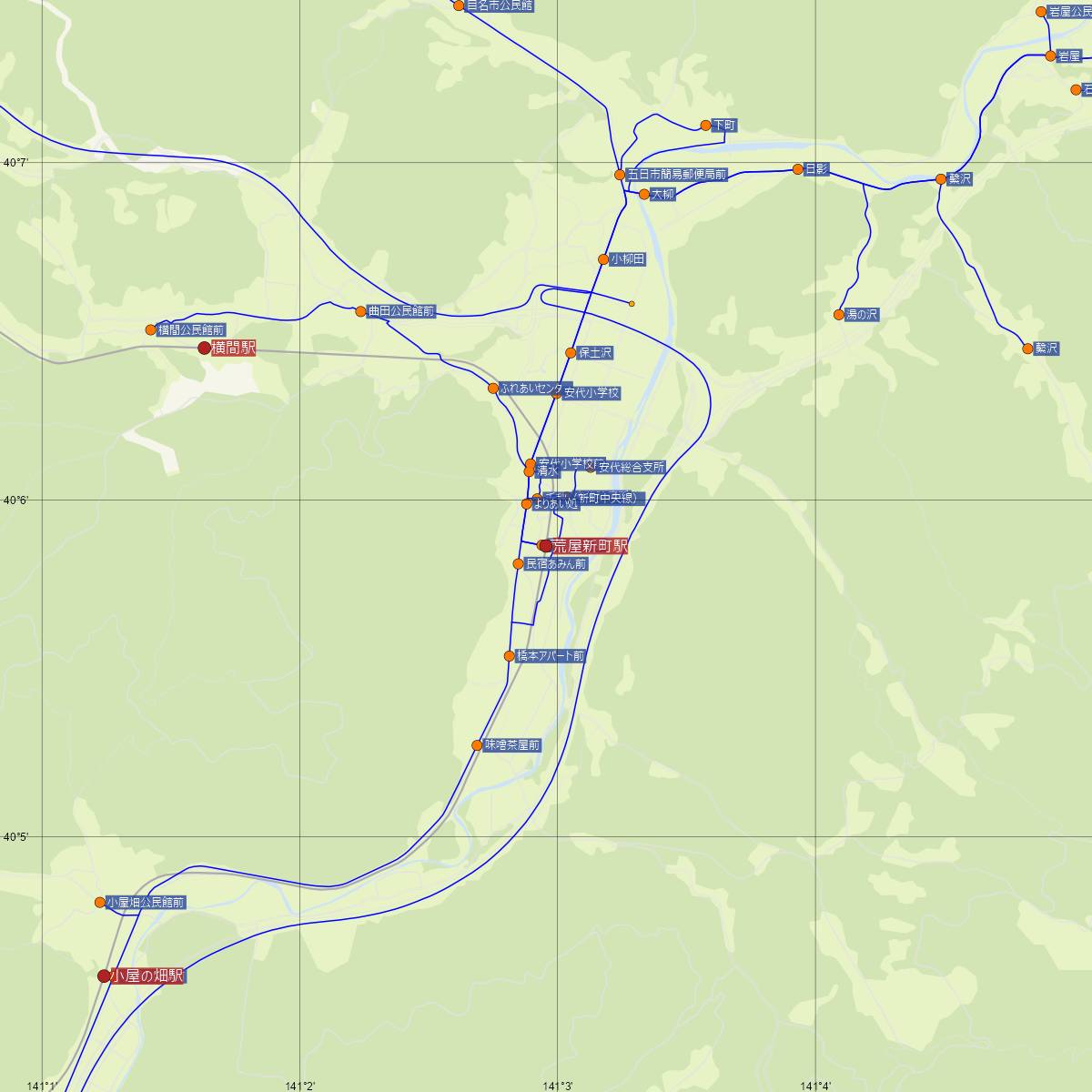 荒屋新町駅（JR東日本）周辺のバス路線図