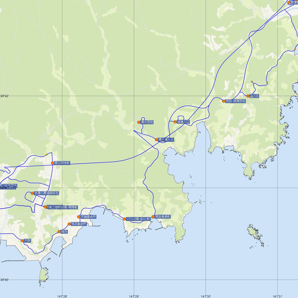 清水浜駅（JR東日本）周辺のバス路線図