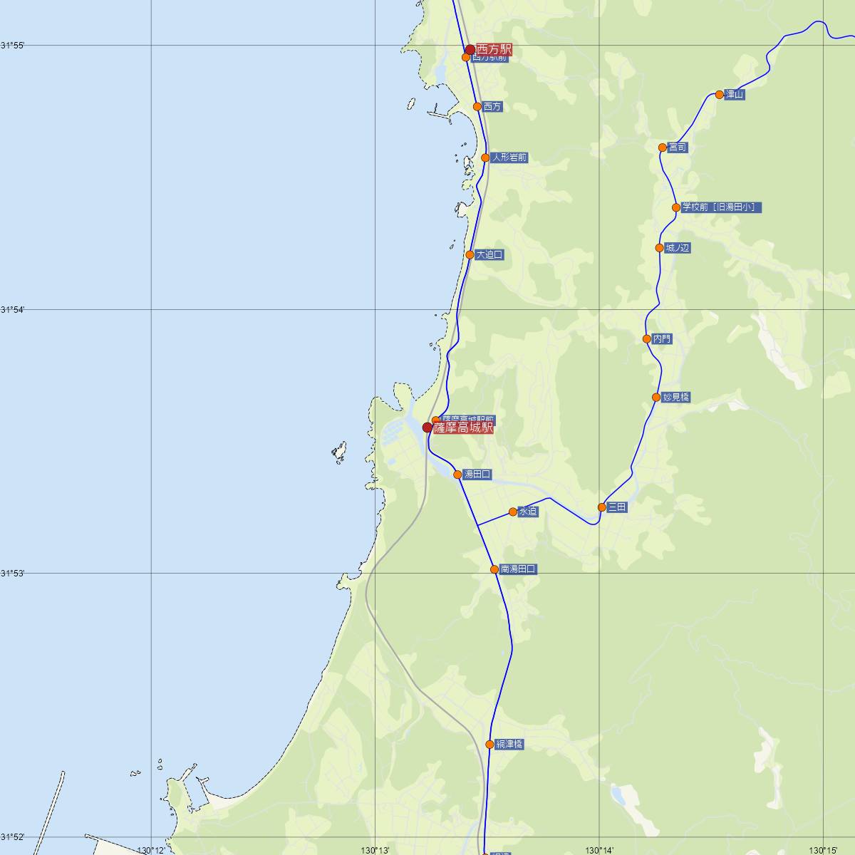 薩摩高城駅（肥薩おれんじ鉄道）周辺のバス路線図