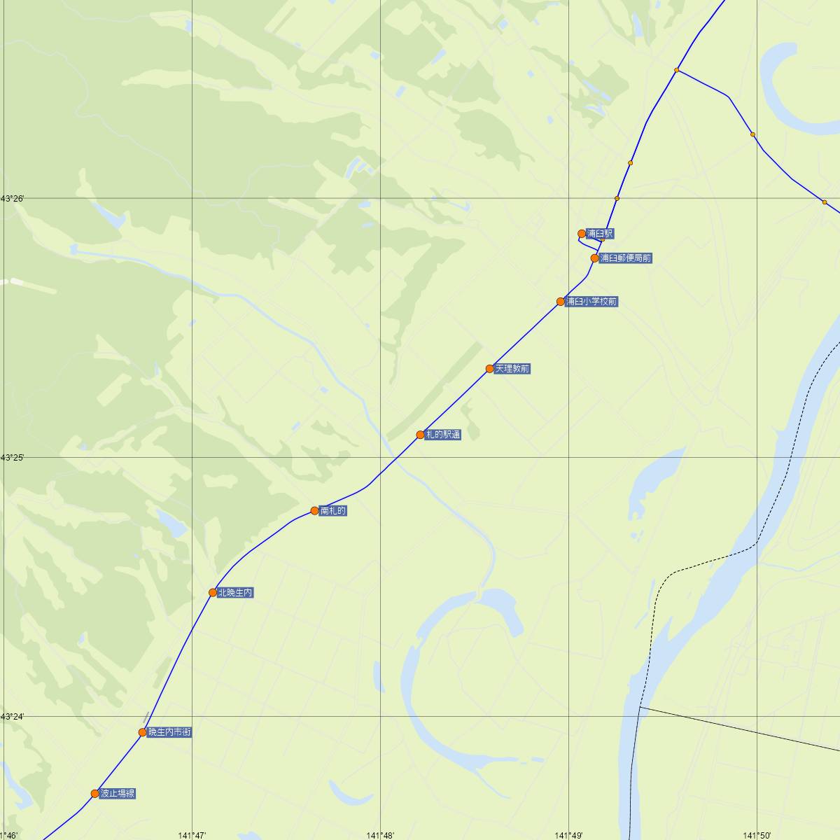 札的駅（JR北海道）周辺のバス路線図