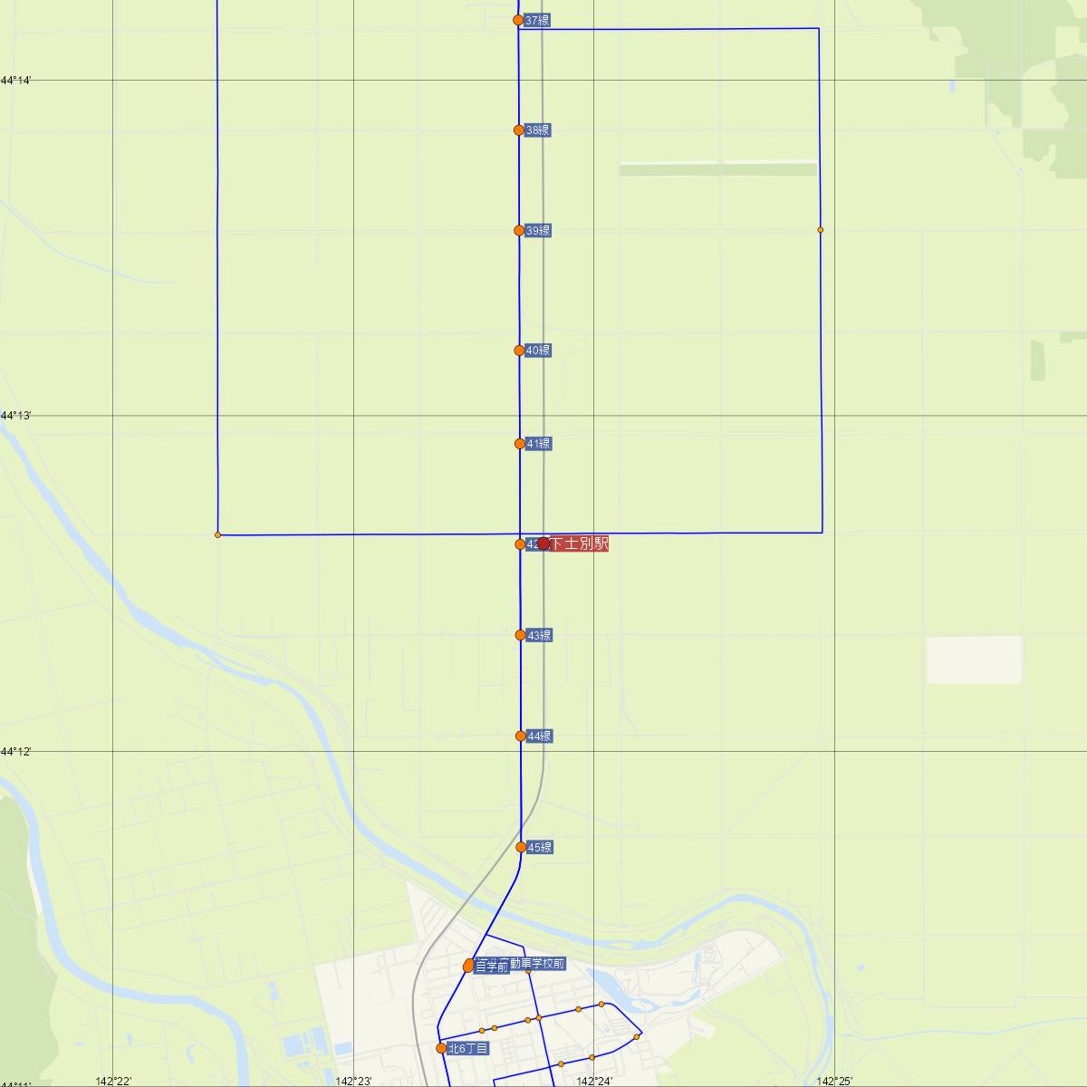 下士別駅（JR北海道）周辺のバス路線図