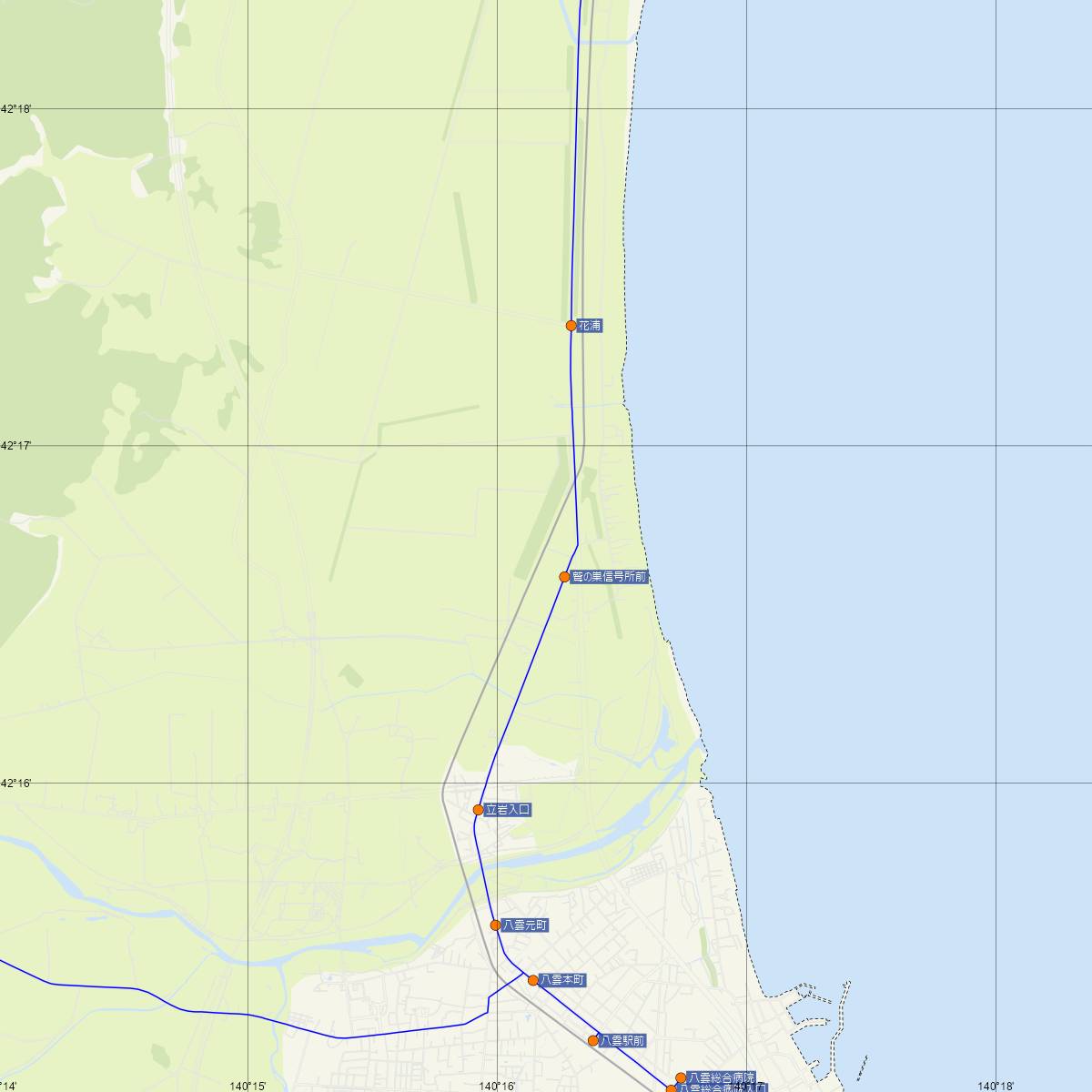 鷲ノ巣駅（JR北海道）周辺のバス路線図