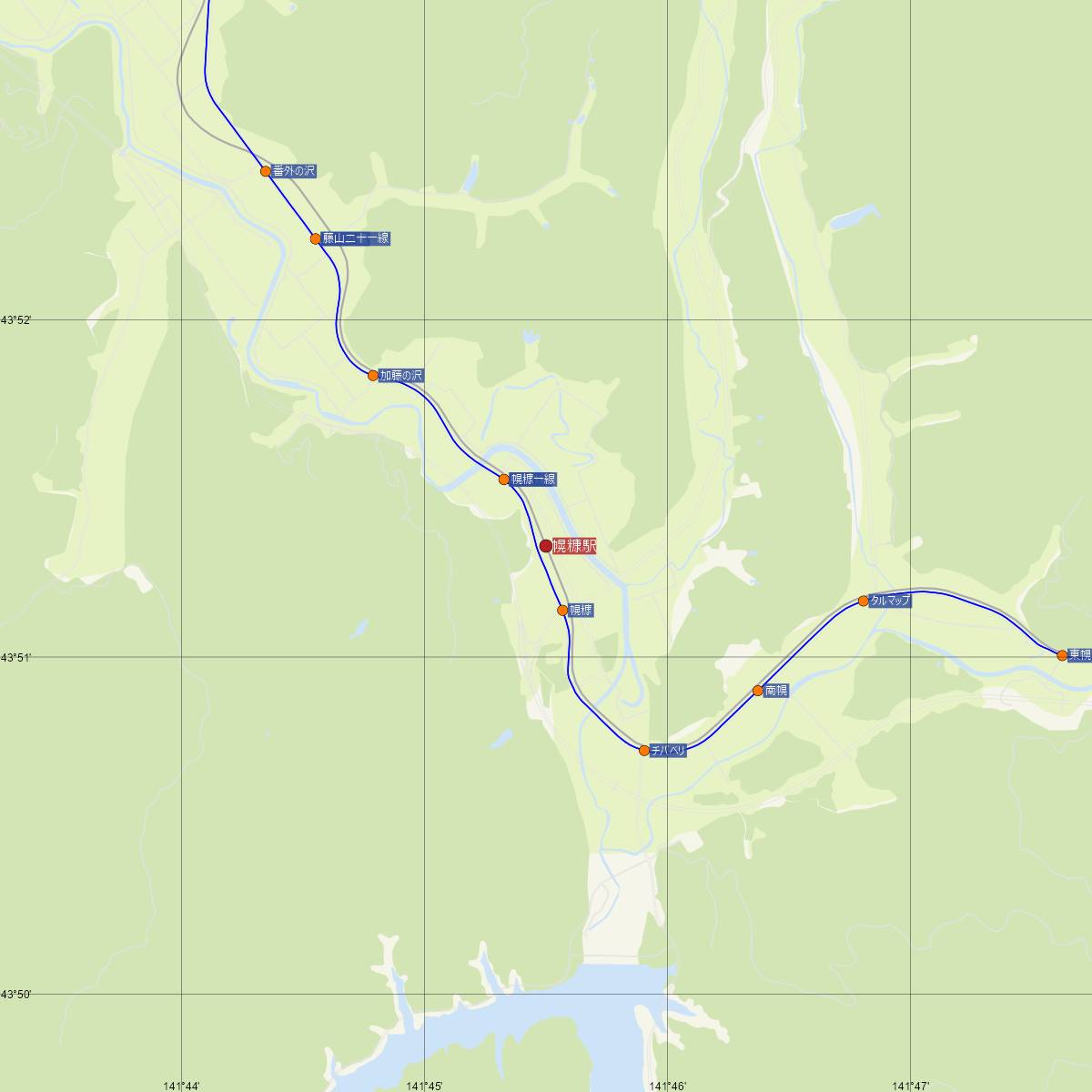 幌糠駅（JR北海道）周辺のバス路線図