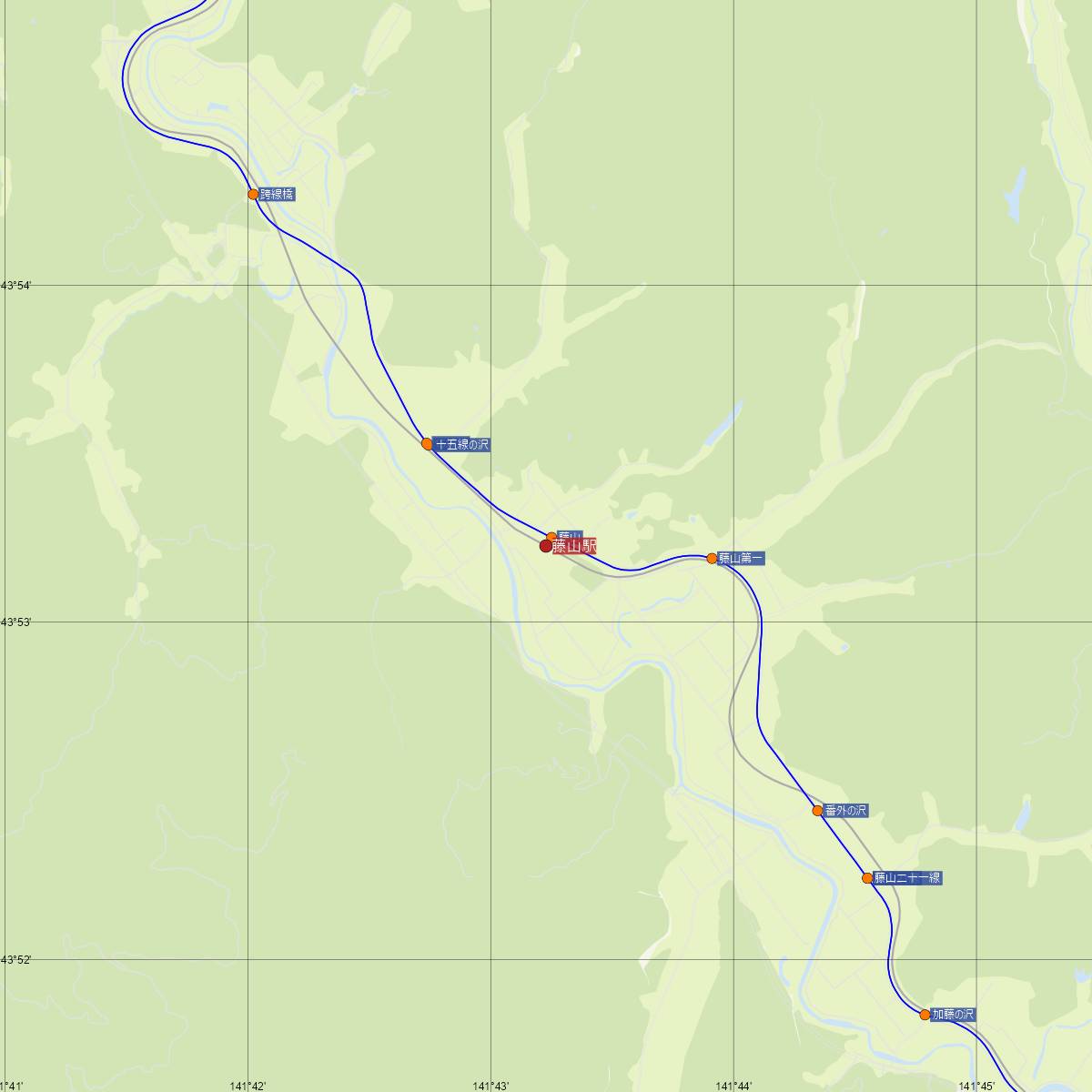 藤山駅（JR北海道）周辺のバス路線図