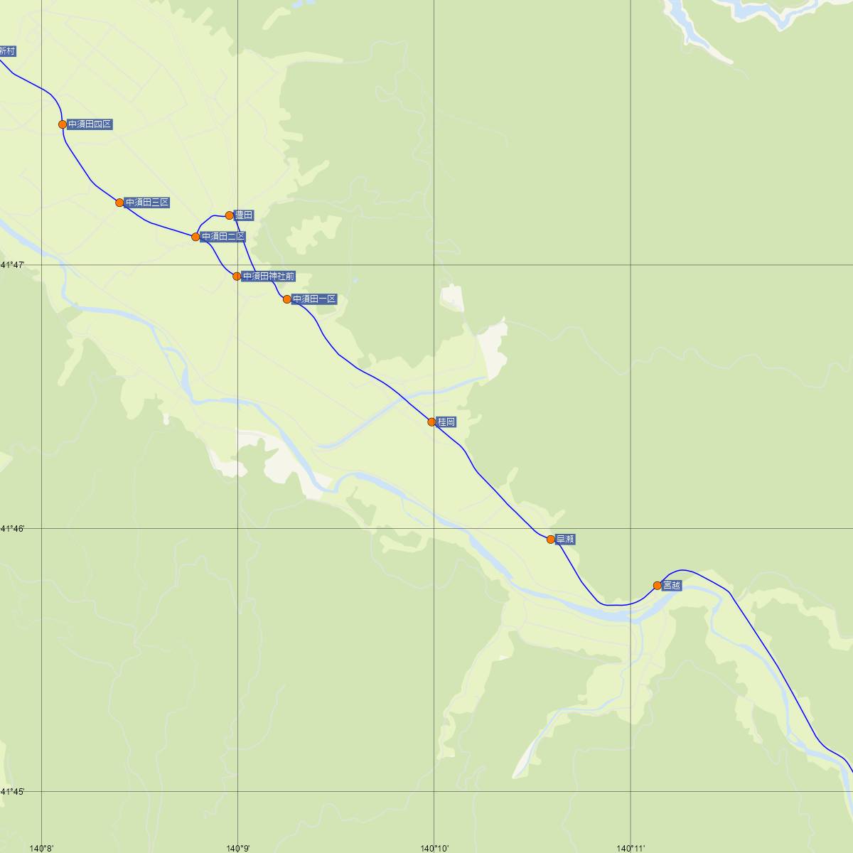 桂岡駅（JR北海道）周辺のバス路線図