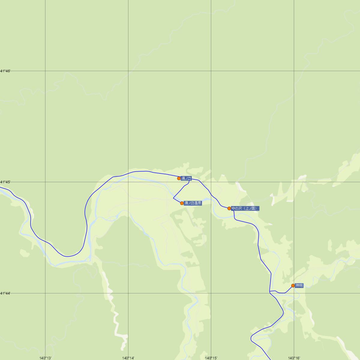 湯ノ岱駅（JR北海道）周辺のバス路線図