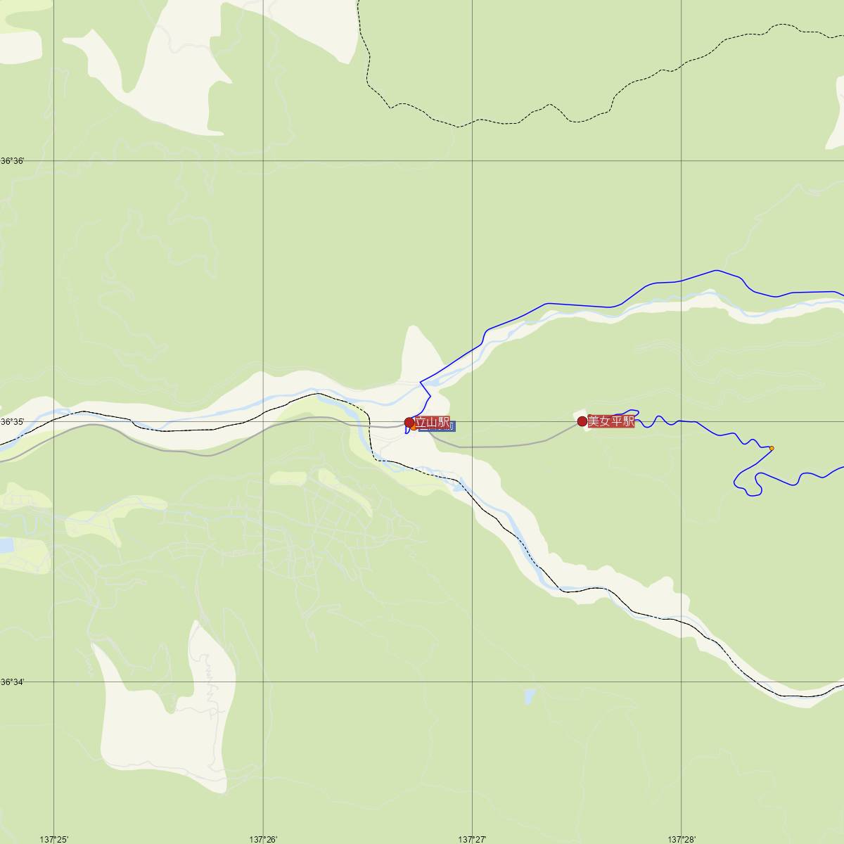 立山駅（立山黒部貫光）周辺のバス路線図