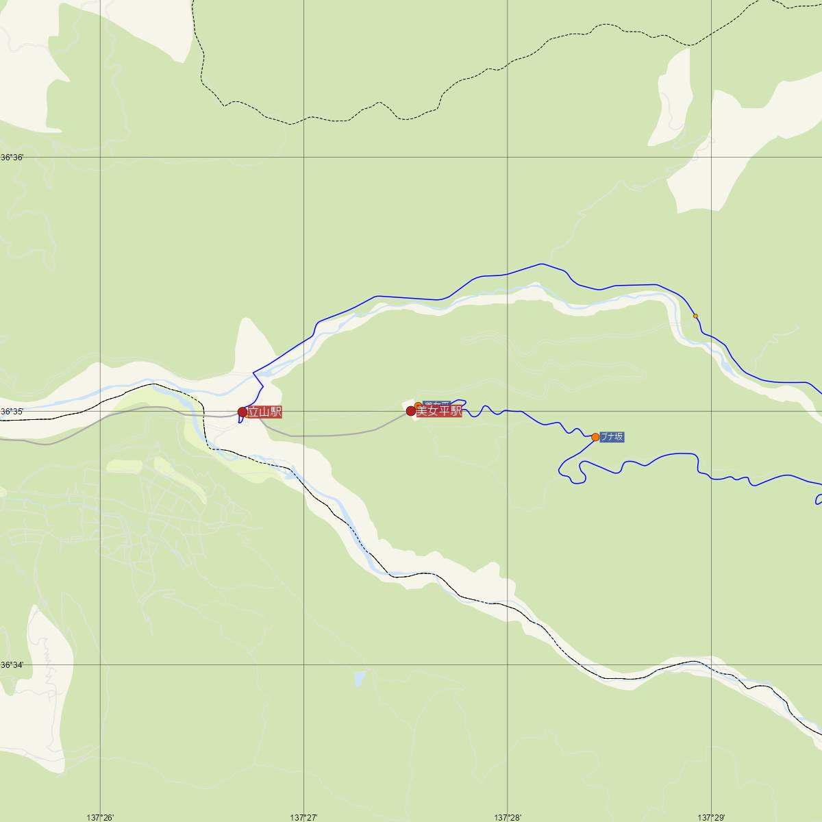 美女平駅（立山黒部貫光）周辺のバス路線図