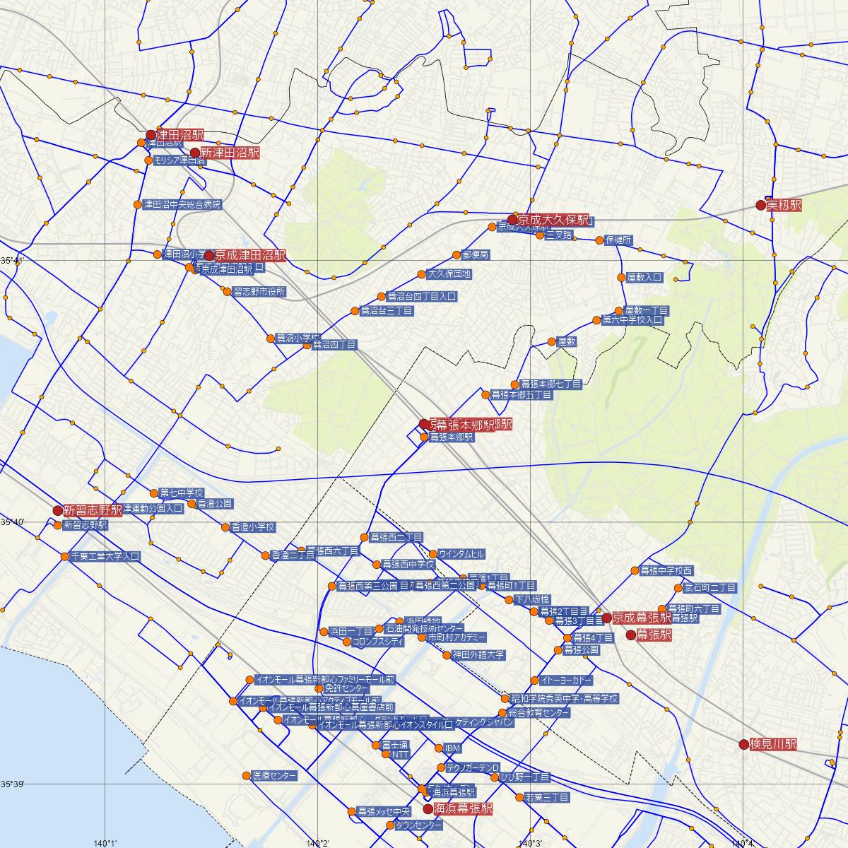 京成幕張本郷駅（京成線）周辺のバス路線図