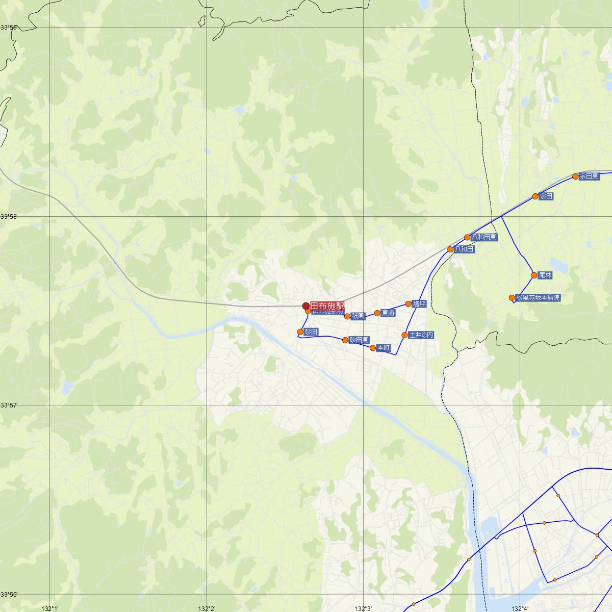 田布施駅（JR西日本）周辺のバス路線図
